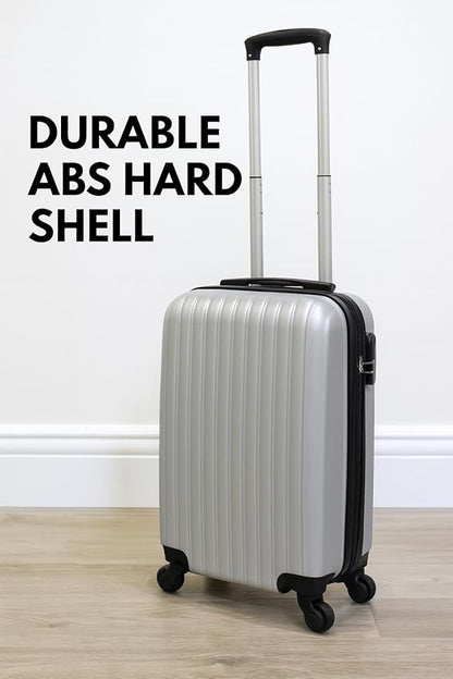 Karriage-Mate 20″ Hardside Carry-On Luggage – Lightweight & Durable Travel Suitcase with 360° Spinner Wheels, Telescopic Handle, Built in TSA Lock – Fits Cabin Size Overhead Bins (Silver)