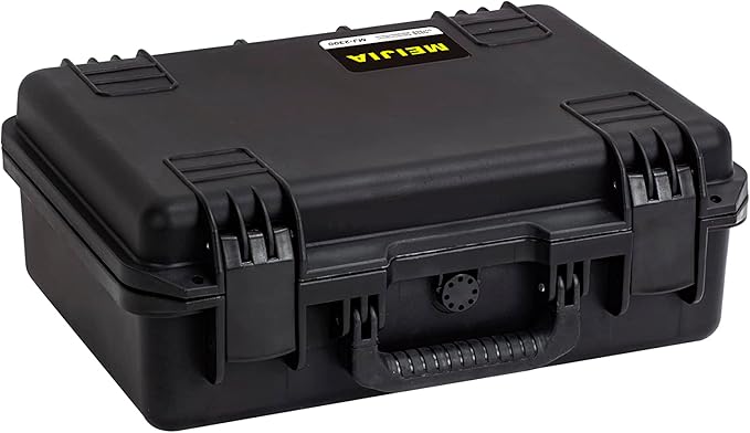 MEIJIA Premium Waterproof Hard Compact Camera Case with customizable fit foam,Full Protection with Light&Convenient Design,18.3"x13.4"x6.7",Elegant Black