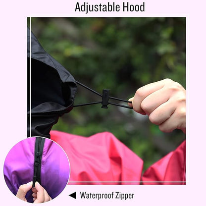 SaphiRose Unisex Rain Poncho Waterproof Raincoat Hooded for Adults Women with Pockets