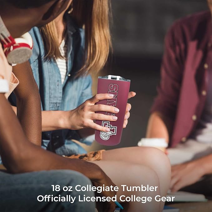 Campus Colors NCAA Stainless Steel Tumbler perfect for Gameday - 18 oz - Double Walled - Keeps Drinks Perfectly Insulated (Fordham Rams - Maroon)