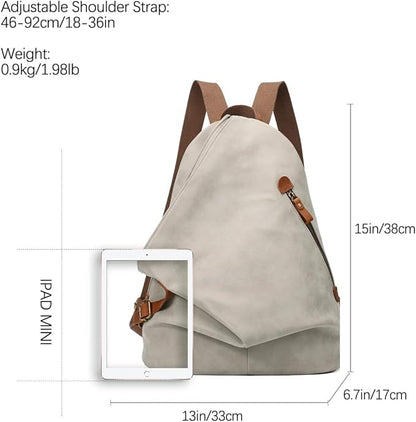 KL928 PU Leather Vintage Backpack – Large Casual Daypack Outdoor Travel Rucksack Hiking Backpacks for Men Women