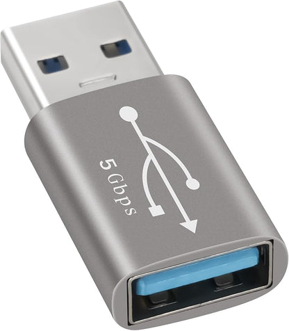 USB 3.0 Adapter, USB A Male to Female Connector Converter Extender, Support Charge & Data Sync for PC, Laptop, Mouse, Keyboard, USB A Charger