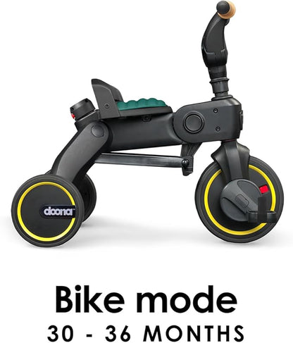 Doona Liki Trike S5, Racing Green - 5-in-1 Compact, Foldable Tricycle - Suitable for Toddlers 10 to 36 Months
