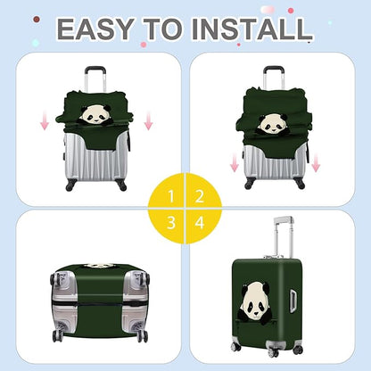 ANNA QUEEN Panda Luggage Cover, Cute Panda Design Suitcase Protector, Stretchable Washable Travel Sleeve for 28-30 Inch Luggage