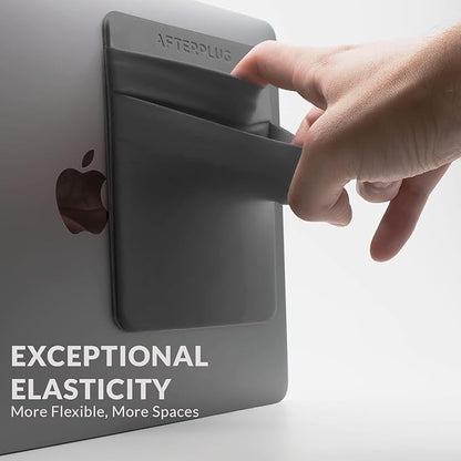 2-Pocket Adhesive Pouch for Laptop, Compatible with External 2.5" HDD, SSD, Magic Mouse, USB Cable and More - Gray