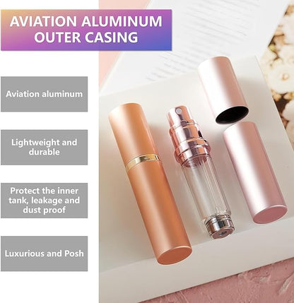 2PCS 5ml Perfume Atomizer Travel Refillable, Bottom-Filling Fragrances Perfumes Bottle, Pocket Atomiser for On the Go (Black & Dark Blue)