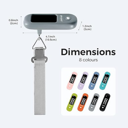 pack all 110 Lbs Luggage Scale, Digital Handheld Baggage Scale, Travel Suitcase Weight Scale with LCD Display, Battery Included, Rock Grey