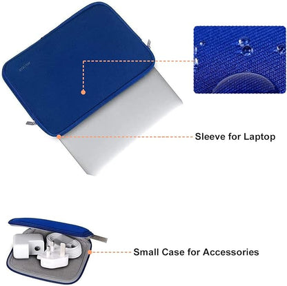 MOSISO Laptop Case 13.3 inch, 13-13.3 inch Laptop Sleeve Bag Compatible with MacBook Air/Pro 13/Pro 14 M5 M4 M3 M2 M1, HP Dell ASUS Lenovo, Neoprene Computer Sleeve Bag with Small Case, Royal Blue