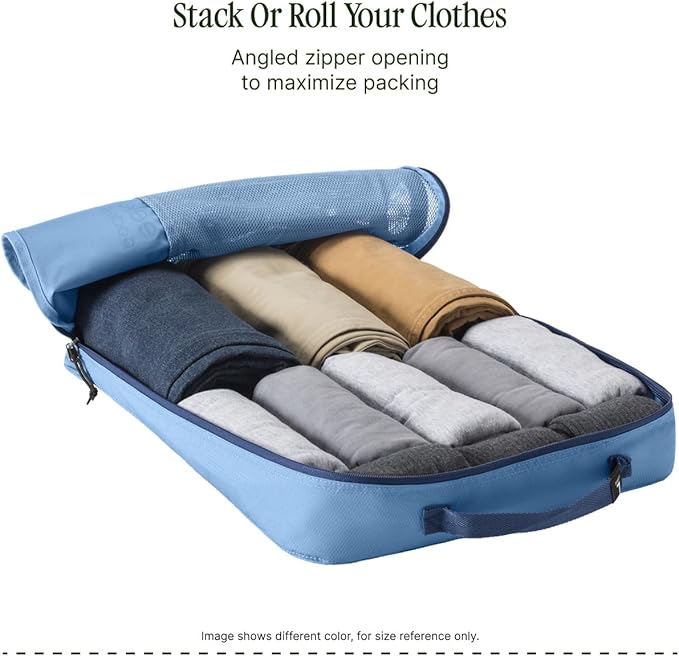 Eagle Creek Pack-It Reveal Cube - Lightweight Packing Cubes for Optimizing Luggage Space - Easy to Carry - Mesh Fabric - Water-Resistant - Easy Grab Zipper - Large - Blue Dawn
