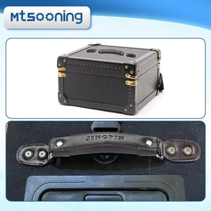 Mtsooning 2PCS Luggage Handle,150mm Leather Pull Handle Grip, Brown Suitcase Handle Carry Strap Replacement Part for Luggage Suitcase Box Black Tone