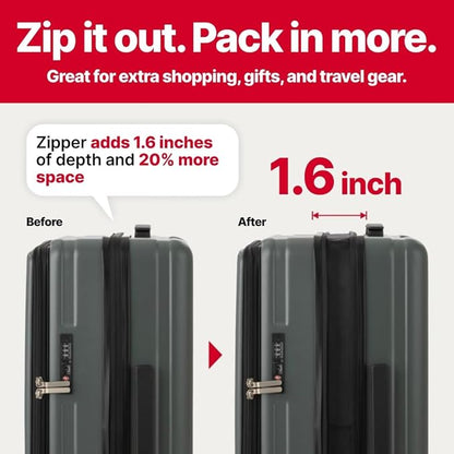 LEGEND WALKER LW 5524 Hardshell Expansion Front-openning, USB port,Cup-holder Spinner Luggage