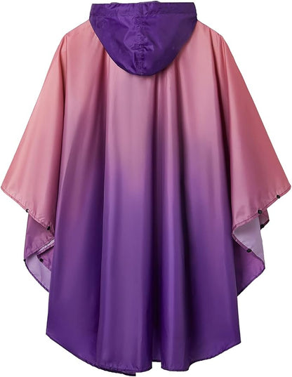 SaphiRose Unisex Rain Poncho Waterproof Raincoat Hooded for Adults Women with Pockets