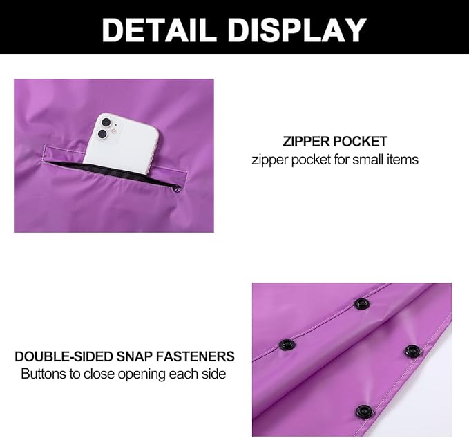 Fashion Hooded Rain Poncho Waterproof Raincoat Jacket with pocket for Women/Men/Adult