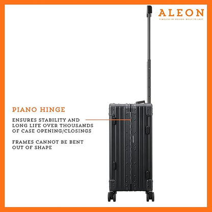 Aleon All Aluminum Lightweight Carry-On Luggage - Hardside Carry-On Suitcase, TSA Approved, Hard Shell Suitcase for Travel, Airline Approved 21 Inch Hard Spinner Wheels Luggage (Onyx)