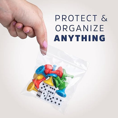 Clear Plastic Reclosable Zip Bags - Bulk GPI Pack of 200 2" X 2" 2 Mil Thick Strong & Durable Poly Baggies with Resealable Zip Top Lock for Travel, Storage, Packaging & Shipping.
