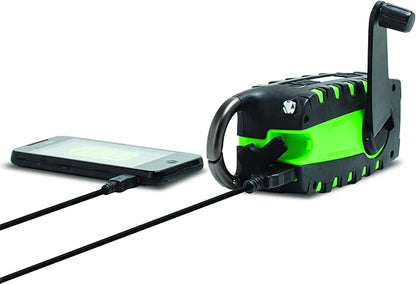Eton - Scorpion II Rugged Multipowered Portable Emergency Weather Radio & Flashlight Green, Hand Crank, LED Flashlight, Smartphone Charger, Solar Power, 800 MAH Battery, Commitment to Preparedness
