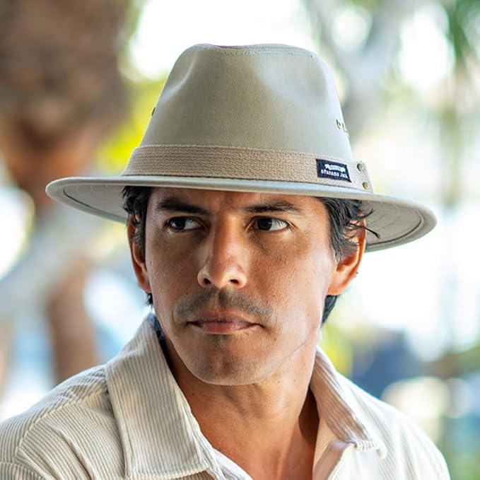 Panama Jack Original Canvas Safari Men's Sun Hat, 2 1/2" Brim, UPF (SPF) 50+ Sunhat Protection