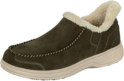 Orthofeet Men's Orthopedic Leather Vito Hands-Free Slipper