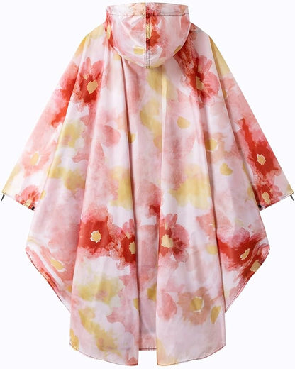 Hooded Rain Ponchos for Adult - Rain Coat and Rain Jacket with Waterproof Pocket and Zipper
