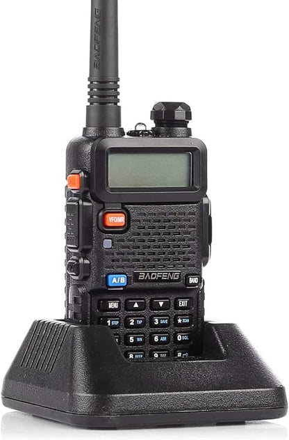 Baofeng UV-5R Dual Band Two Way Radio with 1800mAh USB-C Charge Pack of 6 for Hiking Camping Hunting Skiing Trip(Black)