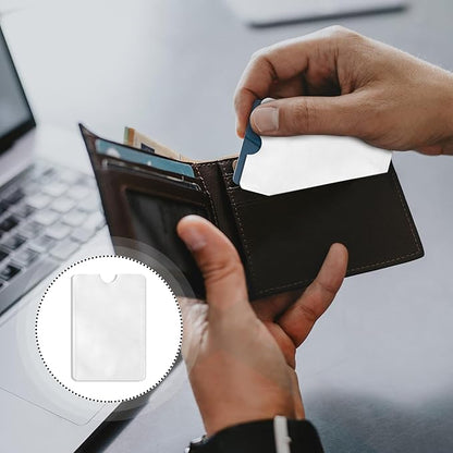 Owfeel RFID Blocking Secure Credit Card Sleeves Pack Of 15 Contactless Card Protection Holders Credit Card ID Anti Theft WaterProof Protector- Silver