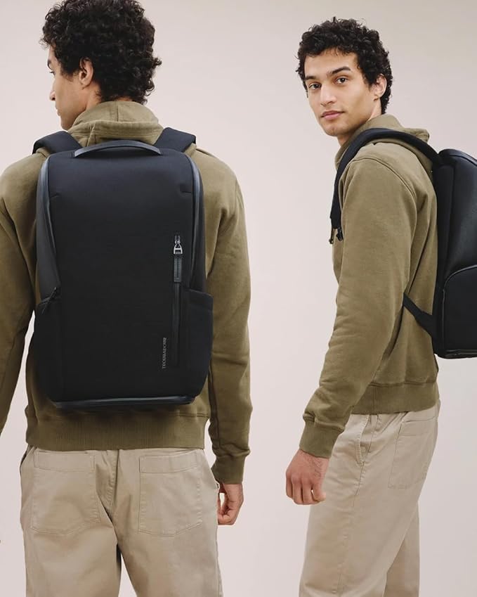 Troubadour Pioneer Backpack 3.0 - Premium Everyday Bag with Padded Laptop Section, Ventilated Shoe Compartment & Sustainable Waterproof Material - All-Day LIghtweight Comfort Design - Black