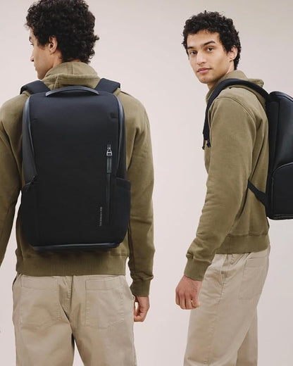 Troubadour Pioneer Backpack 3.0 - Premium Everyday Bag with Padded Laptop Section, Ventilated Shoe Compartment & Sustainable Waterproof Material - All-Day LIghtweight Comfort Design - Black