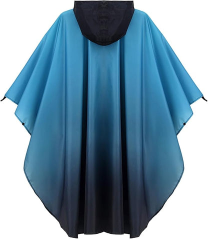 Fashion Hooded Rain Poncho Waterproof Raincoat Jacket with pocket for Women/Men/Adult