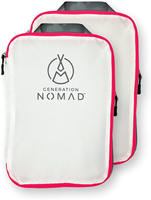 Generation Nomad Compression Packing Cubes for Travel | Best Compression Packing Cubes | Set of 2 PINK