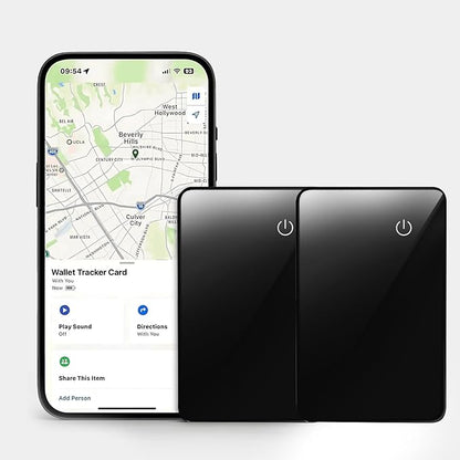 Wallet Tracker 2 Pack Rechargeable Item Tracker, 8-Month Battery Life Smart Track Card, Slim Wallet Finder Works with Apple Find My (iOS Only), Sound Alerts Item Finder for Luggage, Purse, Phone