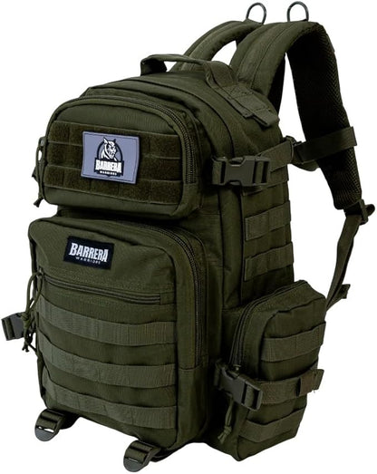 25 L Tactical Backpack: durable military-style backpack with MOLLE system for everyday use, gym, hiking, fishing, camping, and outdoor sports. (Olive Drab, Army green/Military Style)
