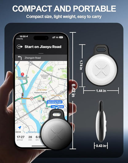QNCZ Key Tracker, Air Tags-2 Pack, Luggage Tracker Works with Apple Find My (iOS only), Water-Resistant, GPS Tracker Tags for Wallet, Luggage, Keys, Backpack, Black