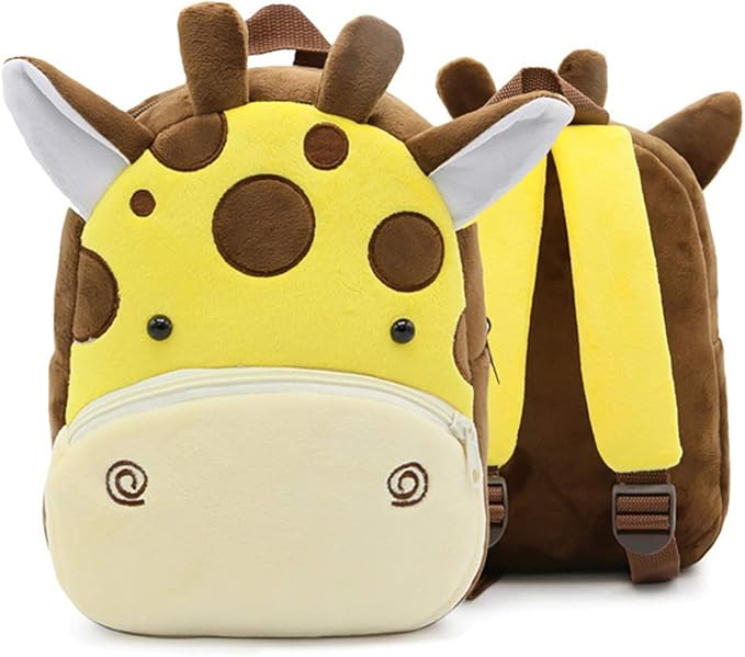 Cute Toddler Backpack,Cartoon Cute Animal Plush Backpack Toddler Mini School Bag for Kids Age 1-4Years Old(Giraffe)