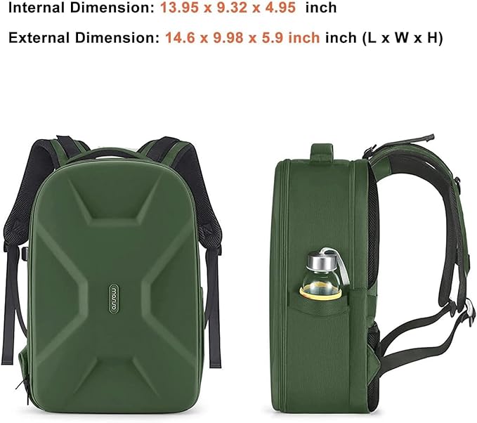 MOSISO Camera Backpack,DSLR/SLR/Mirrorless Photography Camera Bag Full Open Waterproof Hardshell Bag with Insert&Tripod Holder&Laptop Compartment Compatible with Canon/Nikon/Sony, Army Green