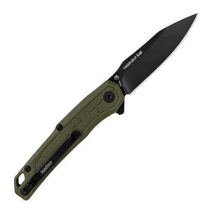 Kershaw Appa Folding Tactical Pocket Knife, Assisted Opening, 2.75 inch Blade and Olive Handle, Small, Lightweight Every Day Carry