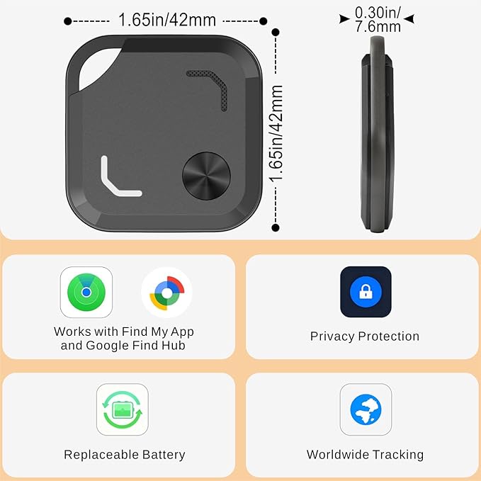 2025 New Android Air Tracker Tags-4 Pack for Both iOS & Android Phones, Dual System Bluetooth Tracker Compatible with Apple Find My (iOS) & Google Find Hub (Android) Device for Luggage, Keys, Backpack
