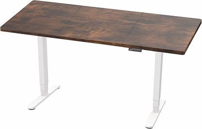 VIVO Electric 83 x 30 in Dual Motor Sit Stand Desk, Memory Height Adjustment, 2B Series, Rustic Vintage Brown Top White Frame, DESK-KIT-2W8N