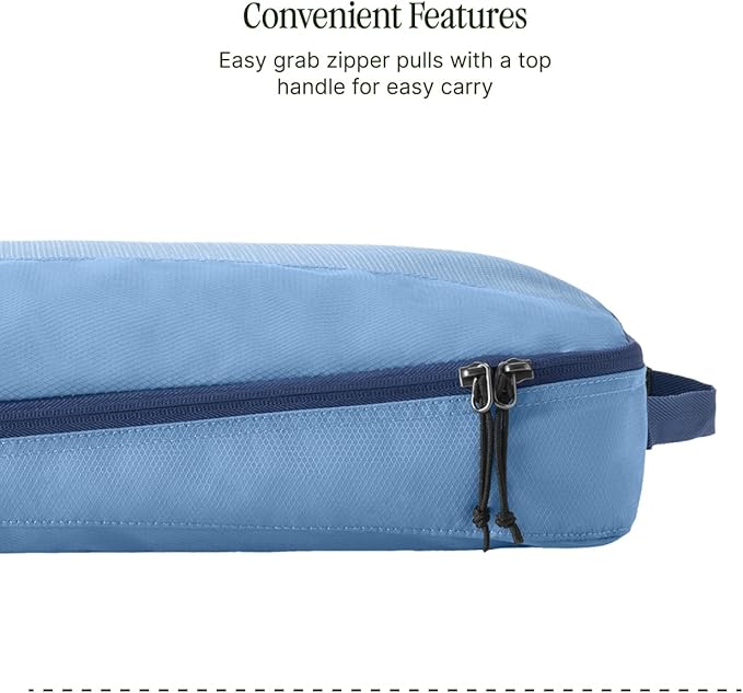 Eagle Creek Pack-It Reveal Cube - Lightweight Packing Cubes for Optimizing Luggage Space - Easy to Carry - Mesh Fabric - Water-Resistant - Easy Grab Zipper - Large - Blue Dawn