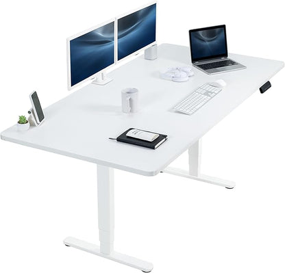 VIVO Electric 71 x 36 in Dual Motor Sit Stand Desk, Memory Height Adjustment, 2B Series, White Top White Frame, DESK-KIT-2W7W-36