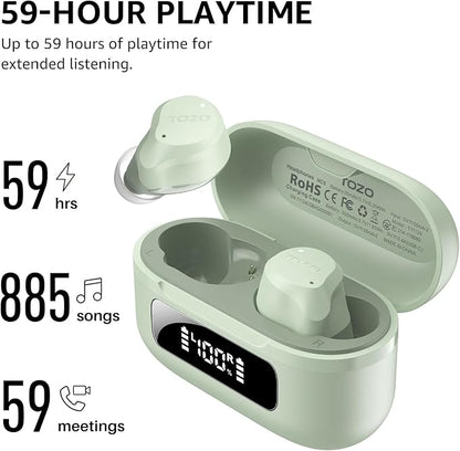 TOZO NC9 Hybrid Active Noise Cancelling Wireless Earbuds, 6 Mics ENC Clear Call, IPX8 Waterproof, in Ear Bluetooth 5.3 Headphones Stereo Bass Ear Buds 59H Playtime with LED Display 32 EQs via APP