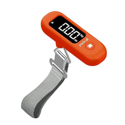 pack all 110 Lbs Luggage Scale, Digital Handheld Baggage Scale, Travel Suitcase Weight Scale with LCD Display, Battery Included, Orange