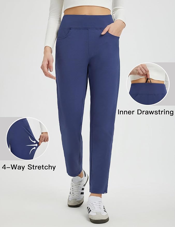 baleaf Women's Fleece Lined Pants Winter Thermal Travel Pants Water Resistant Cold Weather Golf Hiking Pockets Work