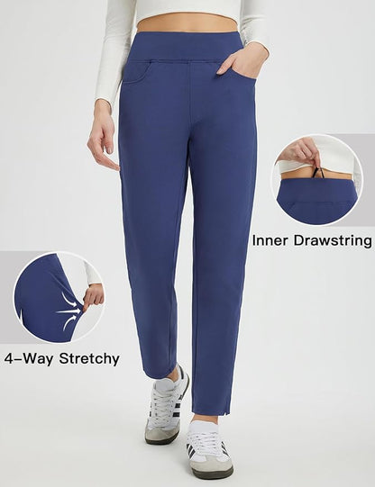 baleaf Women's Fleece Lined Pants Winter Thermal Travel Pants Water Resistant Cold Weather Golf Hiking Pockets Work