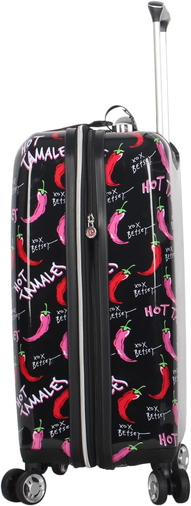 Betsey Johnson Designer 20 Inch Carry On - Expandable (ABS + PC) Hardside Luggage - Lightweight Durable Suitcase With 8-Rolling Spinner Wheels for Women (TAMALE, 20in)