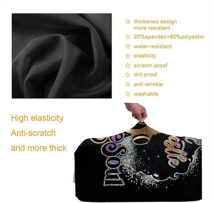 Travel Suitcase Protector African Woman Elastic Protective Washable Luggage Cover With Concealed Zipper Suitable For 18-32 Inch (XL (for 29--32 inch luggage))