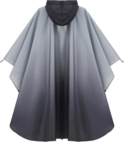 Fashion Hooded Rain Poncho Waterproof Raincoat Jacket with pocket for Women/Men/Adult