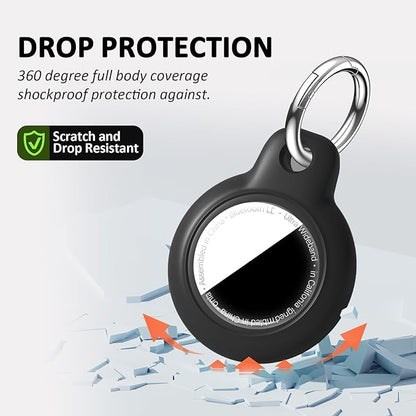 [1-Pack] Upgrade for Airtag Case, Waterproof & Shockproof Cover with Keychain for Apple for AirTag, Anti-Scratch Tracker Accessory for Backpack, Bag, Luggage (Orange)