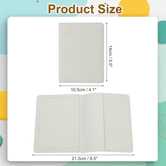 uxcell Passport Cover Holder, Waterproof PU Leather Passport Cover Card Protector Sleeve for Women & Men Document Organizer Travel Accessories for Anniversary Wedding Gift, Grey