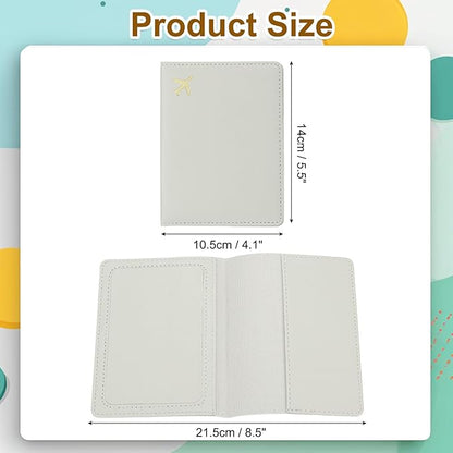 uxcell Passport Cover Holder, Waterproof PU Leather Passport Cover Card Protector Sleeve for Women & Men Document Organizer Travel Accessories for Anniversary Wedding Gift, Grey