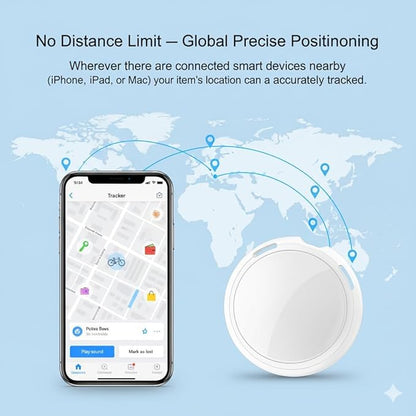 GPS Tracker for Vehicles Work with Find My (iOS Only) Real Time Global No Subscription No Monthly Fee Mini Hidden Car Tracker Device Smart Locator Tracking Tags with Magnetic Case for Kids Pets Bag